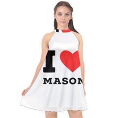 I Love Mason Halter Neckline Chiffon Dress  by ilovewhateva