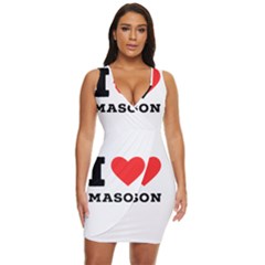 I Love Mason Draped Bodycon Dress by ilovewhateva