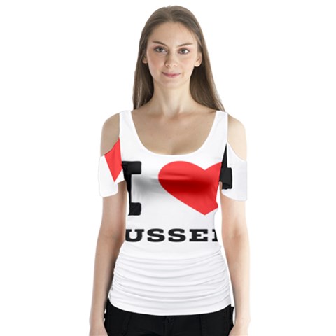 I Love Russell Butterfly Sleeve Cutout Tee  by ilovewhateva