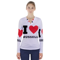 I Love Russell V-neck Long Sleeve Top by ilovewhateva