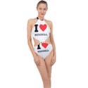 I love russell Halter Side Cut Swimsuit View1