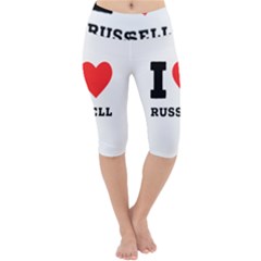 I Love Russell Lightweight Velour Cropped Yoga Leggings by ilovewhateva