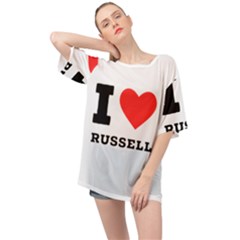 I Love Russell Oversized Chiffon Top by ilovewhateva