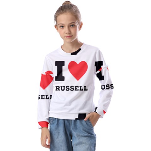 I Love Russell Kids  Long Sleeve Tee With Frill  by ilovewhateva