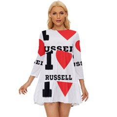 I Love Russell Long Sleeve Babydoll Dress by ilovewhateva