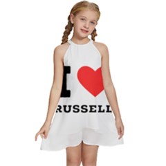 I Love Russell Kids  Halter Collar Waist Tie Chiffon Dress by ilovewhateva