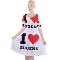 I Love Eugene Quarter Sleeve A-line Dress by ilovewhateva