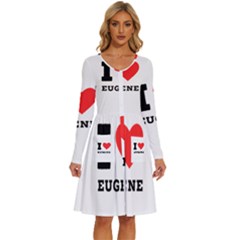 I Love Eugene Long Sleeve Dress With Pocket by ilovewhateva