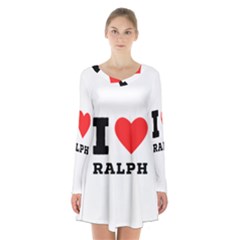 I Love Ralph Long Sleeve Velvet V-neck Dress by ilovewhateva