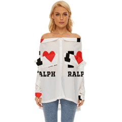 I Love Ralph Off Shoulder Chiffon Pocket Shirt by ilovewhateva