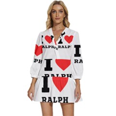 I Love Ralph V-neck Placket Mini Dress by ilovewhateva