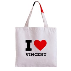 I Love Vincent  Zipper Grocery Tote Bag by ilovewhateva