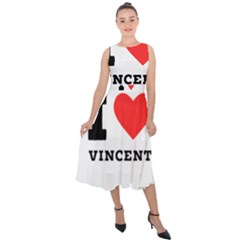 I Love Vincent  Midi Tie-back Chiffon Dress by ilovewhateva