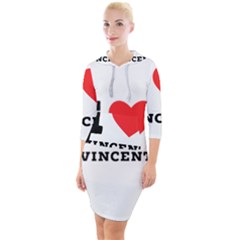 I Love Vincent  Quarter Sleeve Hood Bodycon Dress by ilovewhateva