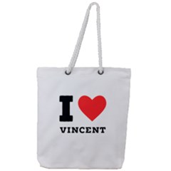 I Love Vincent  Full Print Rope Handle Tote (large) by ilovewhateva