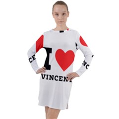 I Love Vincent  Long Sleeve Hoodie Dress by ilovewhateva