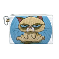 Grumpy Cat Canvas Cosmetic Bag (large) by Jancukart