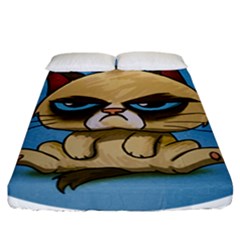 Grumpy Cat Fitted Sheet (california King Size) by Jancukart