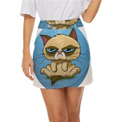 Grumpy Cat Mini Front Wrap Skirt