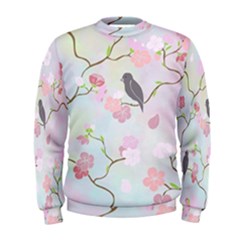 Birds Blossom Seamless Pattern Men s Sweatshirt