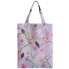 Birds Blossom Seamless Pattern Zipper Classic Tote Bag