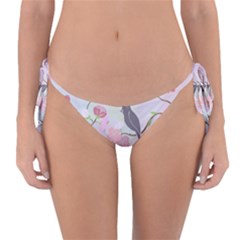 Birds Blossom Seamless Pattern Reversible Bikini Bottoms