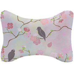 Birds Blossom Seamless Pattern Seat Head Rest Cushion