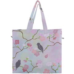 Birds Blossom Seamless Pattern Canvas Travel Bag by Jancukart