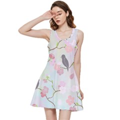 Birds Blossom Seamless Pattern Inside Out Racerback Dress