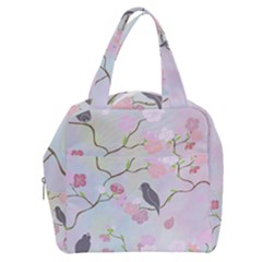 Birds Blossom Seamless Pattern Boxy Hand Bag