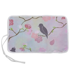 Birds Blossom Seamless Pattern Pen Storage Case (m) by Jancukart