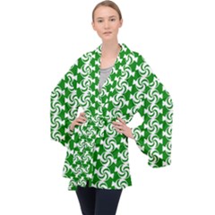 Candy Illustration Pattern Long Sleeve Velvet Kimono  by GardenOfOphir