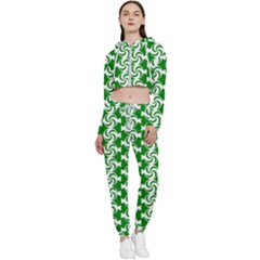 Candy Illustration Pattern Cropped Zip Up Lounge Set by GardenOfOphir