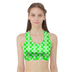 Candy Illustration Pattern Sports Bra With Border by GardenOfOphir