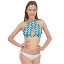 Cute Candy Illustration Pattern For Kids And Kids At Heart Cross Front Halter Bikini Top View1