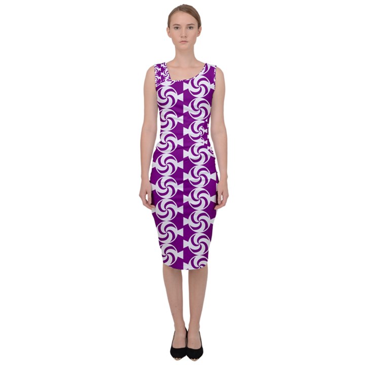 Candy Illustration Pattern Sleeveless Pencil Dress