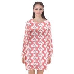 Candy Illustration Pattern Long Sleeve Chiffon Shift Dress  by GardenOfOphir