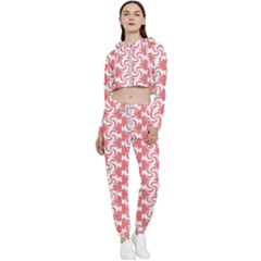 Candy Illustration Pattern Cropped Zip Up Lounge Set by GardenOfOphir