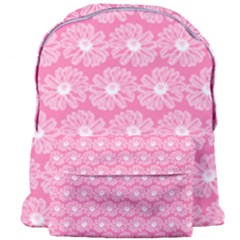 Pink Gerbera Daisy Vector Tile Pattern Giant Full Print Backpack by GardenOfOphir