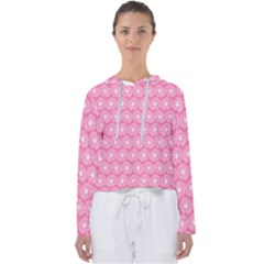 Pink Gerbera Daisy Vector Tile Pattern Women s Slouchy Sweat by GardenOfOphir