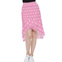 Pink Gerbera Daisy Vector Tile Pattern Frill Hi Low Chiffon Skirt View1