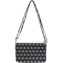 Black And White Gerbera Daisy Vector Tile Pattern Double Gusset Crossbody Bag View1