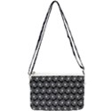 Black And White Gerbera Daisy Vector Tile Pattern Double Gusset Crossbody Bag View2