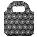 Black And White Gerbera Daisy Vector Tile Pattern Premium Foldable Grocery Recycle Bag View1