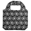 Black And White Gerbera Daisy Vector Tile Pattern Premium Foldable Grocery Recycle Bag View2