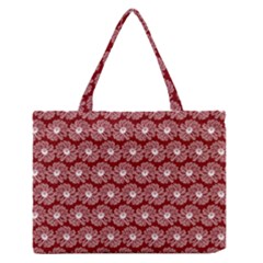 Gerbera Daisy Vector Tile Pattern Zipper Medium Tote Bag by GardenOfOphir