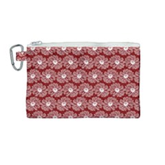 Gerbera Daisy Vector Tile Pattern Canvas Cosmetic Bag (medium) by GardenOfOphir