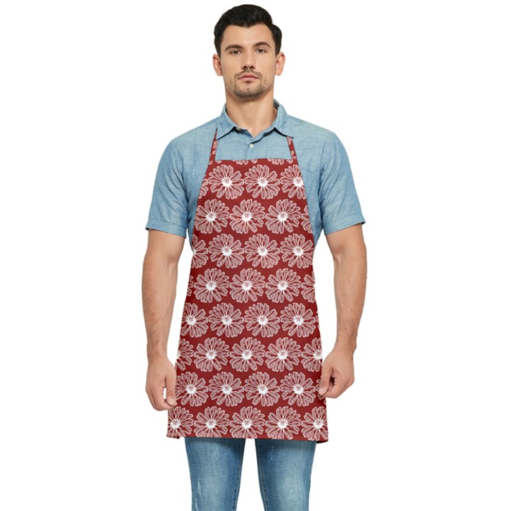 Gerbera Daisy Vector Tile Pattern Kitchen Apron