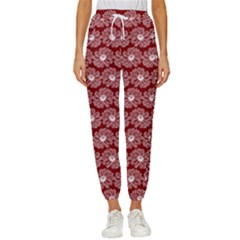 Gerbera Daisy Vector Tile Pattern Women s Cropped Drawstring Pants by GardenOfOphir