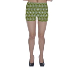 Gerbera Daisy Vector Tile Pattern Skinny Shorts by GardenOfOphir